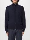 Hugo Boss Boss Zip-up Shirt In Soft Virgin Wool In Blue