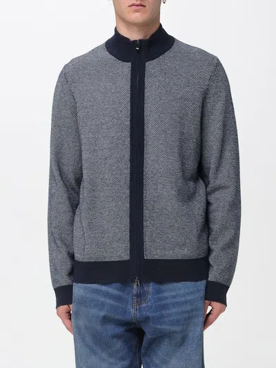 Hugo Boss Sweater Boss Men Color Blue In Gray