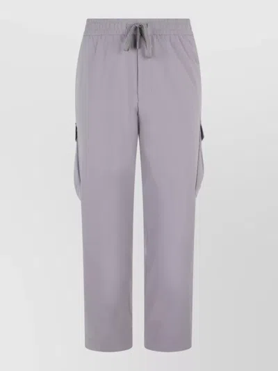 Hugo Boss Cargo Trousers Elastic Waist Side Pockets In Purple
