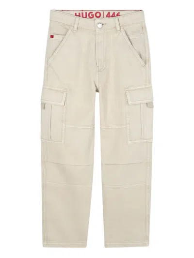 Hugo Boss Kids' Cargo Trousers In Neutral