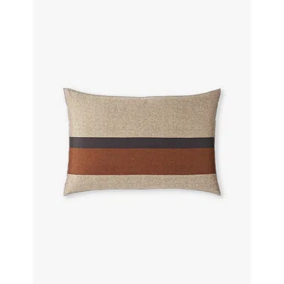 Hugo Boss Multicoloured Carlow Herringbone-weave Standard Cotton Pillowcase 50cm X 75cm