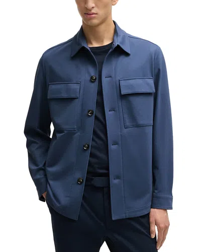 Hugo Boss Carper Relaxed Fit Overshirt In Navy