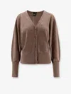 Hugo Boss Cashmere Cardigan In Brown
