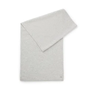 Hugo Boss Cashmere Scarf With Metal Logo Tube In Gray