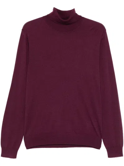 Hugo Boss Cashmere Sweater In Burgundy