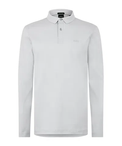 Hugo Boss Casual Longsleeve Polo In Gray