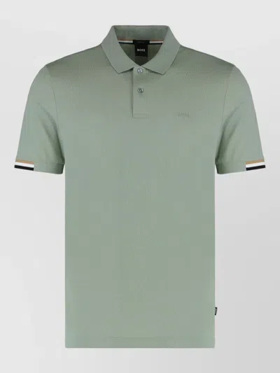 Hugo Boss Casual Polo Shirt Soft Breathable Fabric In Green