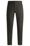 Hugo Boss Casual Regular-fit Trousers In Anti-wrinkle Twill In Light Beige