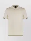 Hugo Boss Casual Short Sleeve Polo With Ribbed Cuffs In Neutral