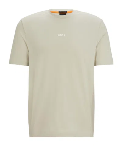 Hugo Boss Casual Shortsleeve Tshirth Logo Detail In Neutral