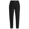 Hugo Boss Casual Trousers In Stretch-cotton Satin In Black