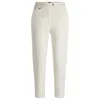 Hugo Boss Casual Trousers In Stretch-cotton Satin In White