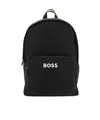 Hugo Boss Black Adjustable-strap Contrast Logo Backpack In Black