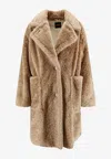 Hugo Boss Catedy Faux Fur Coat In Neutral