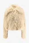 Hugo Boss Cefura Synthetic Fur Jacket In Yellow