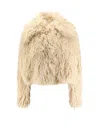 Hugo Boss Cefura Synthetic Fur Jacket In Neutral