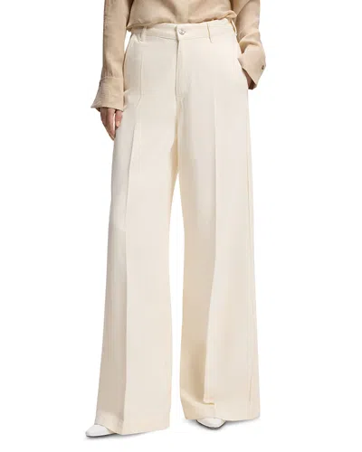 Hugo Boss Central High Rise Wide Leg Jeans In Soft Cream - Exclusive In Neutral