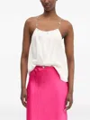Hugo Boss Chain-embellished Satin Slip Top In White