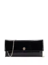 Hugo Boss Chain Patent-leather Clutch Bag In Black