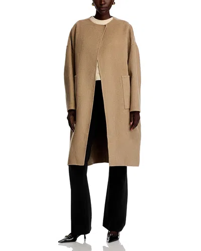Hugo Boss Chalet Wool Blend Coat In Brown