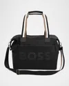 Hugo Boss Changing Bag W/ Embossed Logo-print In Black