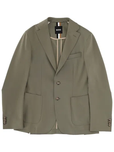 Hugo Boss C-hanry Virgin Wool Tailored Jacket In Green