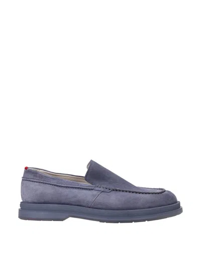Hugo Boss Chaol Suede Penny Loafers In Gray