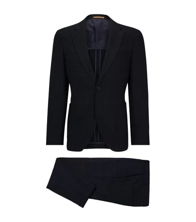 Hugo Boss Check 2-piece Suit In Blue