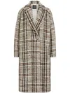 Hugo Boss Oversize-fit Coat In Checked Fabric With Wool In Neutrals