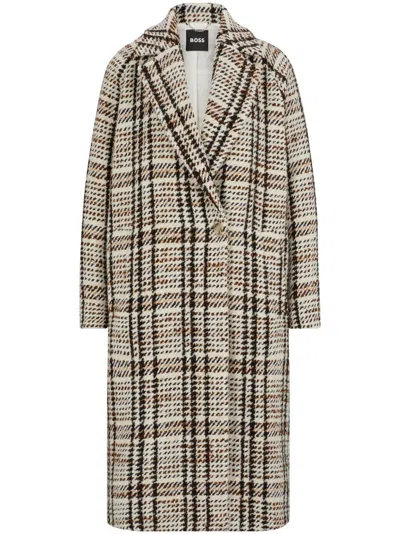 HUGO BOSS CHECK-PATTERN COAT