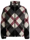 Hugo Boss Slim-fit Puffer Jacket With Check Pattern In White