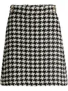 Hugo Boss Womens Open Miscellaneous Houndstooth-pattern High-waist Woven Mini Skirt In Black