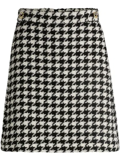 Hugo Boss Womens Open Miscellaneous Houndstooth-pattern High-waist Woven Mini Skirt In Multi