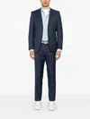 Hugo Boss Check-pattern Single-breasted Suit In Blue