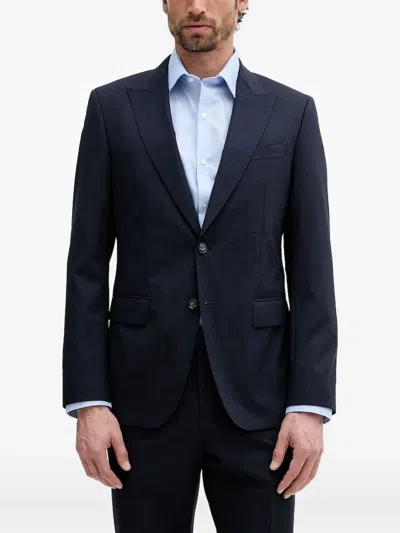 Hugo Boss Check Suit In Blue