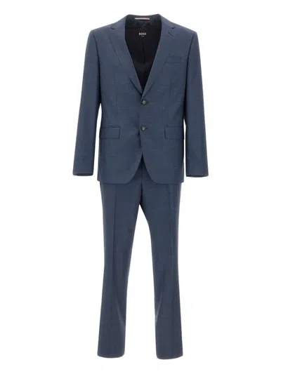 Hugo Boss Check Two-piece Suit In Blue