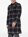 Hugo Boss Checked Buttoned Coat In Gray