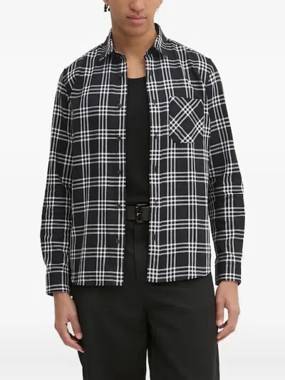 HUGO BOSS CHECKED CHEST-POCKET SHIRT