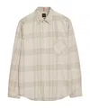 Hugo Boss Checked Chest-pocket Shirt In Neutral