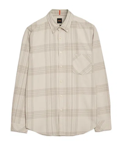 HUGO BOSS CHECKED CHEST-POCKET SHIRT