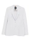 Hugo Boss Checked Cotton-blend Jacket In White