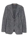 Hugo Boss Checked Jacket In Gray
