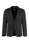 Hugo Boss Boss Checked Jacket In Green