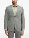 Hugo Boss Checked Patch-pocket Blazer In Green
