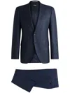 Hugo Boss Regular-fit Suit In Checked Stretch Wool In Blue