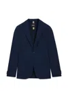 Hugo Boss Checked Slim-fit Jacket In A Cotton Blend In Blue