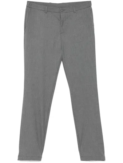 Hugo Boss Checked Trousers In Grey