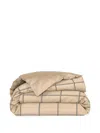 Hugo Boss Checked Zip Duvet Cover (200cm X 140cm) In Neutral