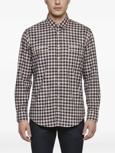 Pre-owned Hugo Boss Checked-pattern Shirt In Blue