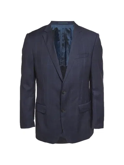 Pre-owned Hugo Boss Check-pattern Blazer In Blue